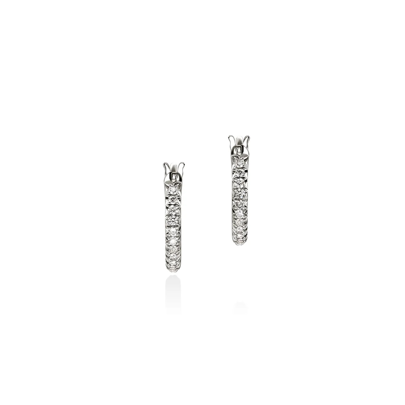 Sterling Silver Diamond Hoop Earrings