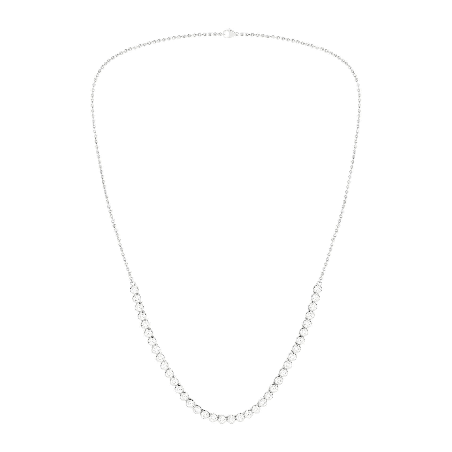 14K White Gold Lab Grown Diamond Tennis Necklace
