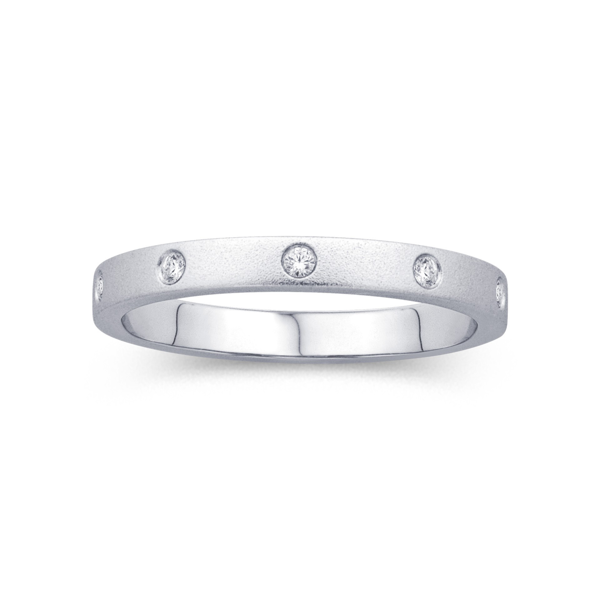 Women's 14K White Gold Diamond Flush Mount Band