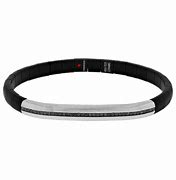 Ladies Ceramic Matte Black Diamond Stretch Bracelet