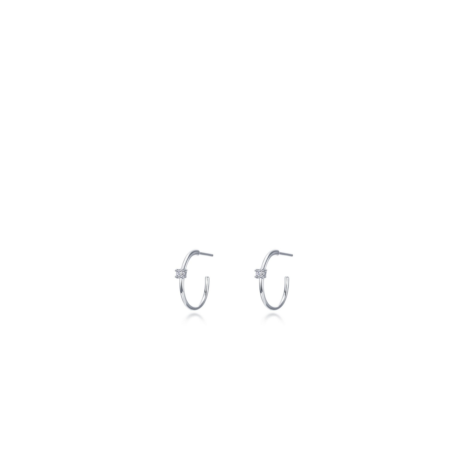 Sterling Silver CZ Hoop Earrings