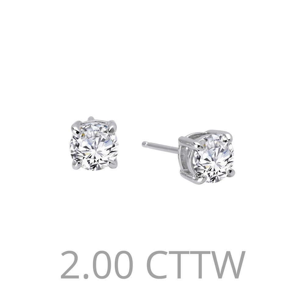 Sterling Silver CZ Stud Earrings