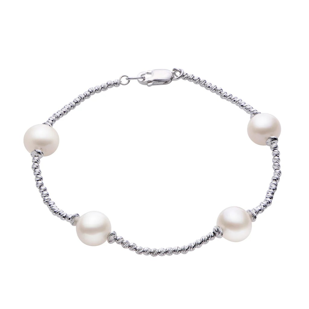 Sterling Silver Pearl Bead Bracelet