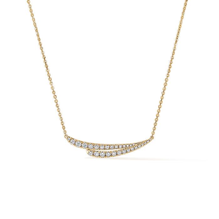 18K Yellow Gold Diamond Bar Necklace