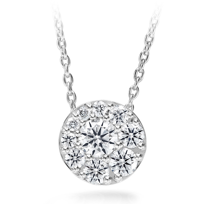 18K White Gold Diamond Cluster Pendant