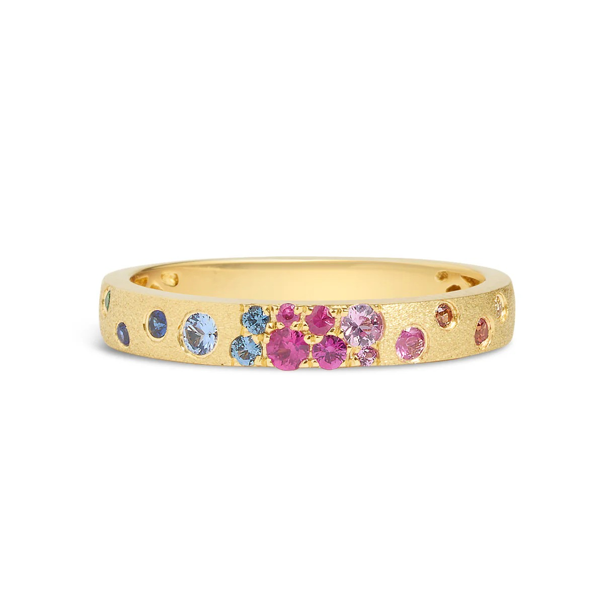 14K Yellow Gold Sapphire Contemporary Ring