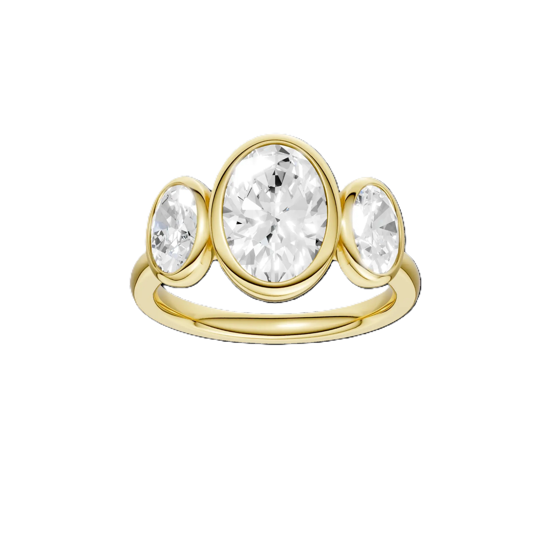 14K Yellow Gold Lab Grown Diamond Bezel Set Engagement Ring