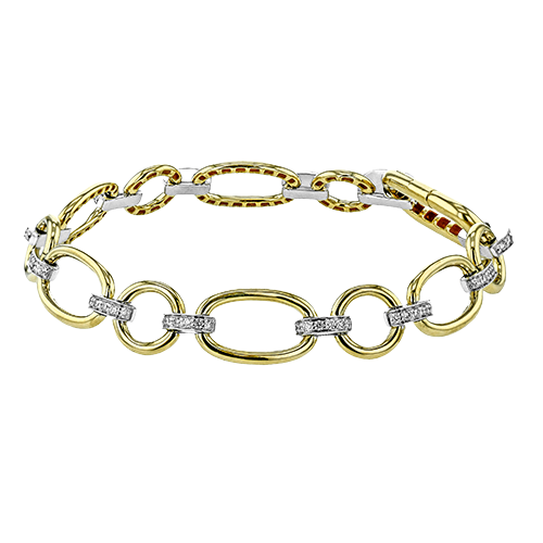 Women's 18K Two Tone Diamond Open Link Bracelet