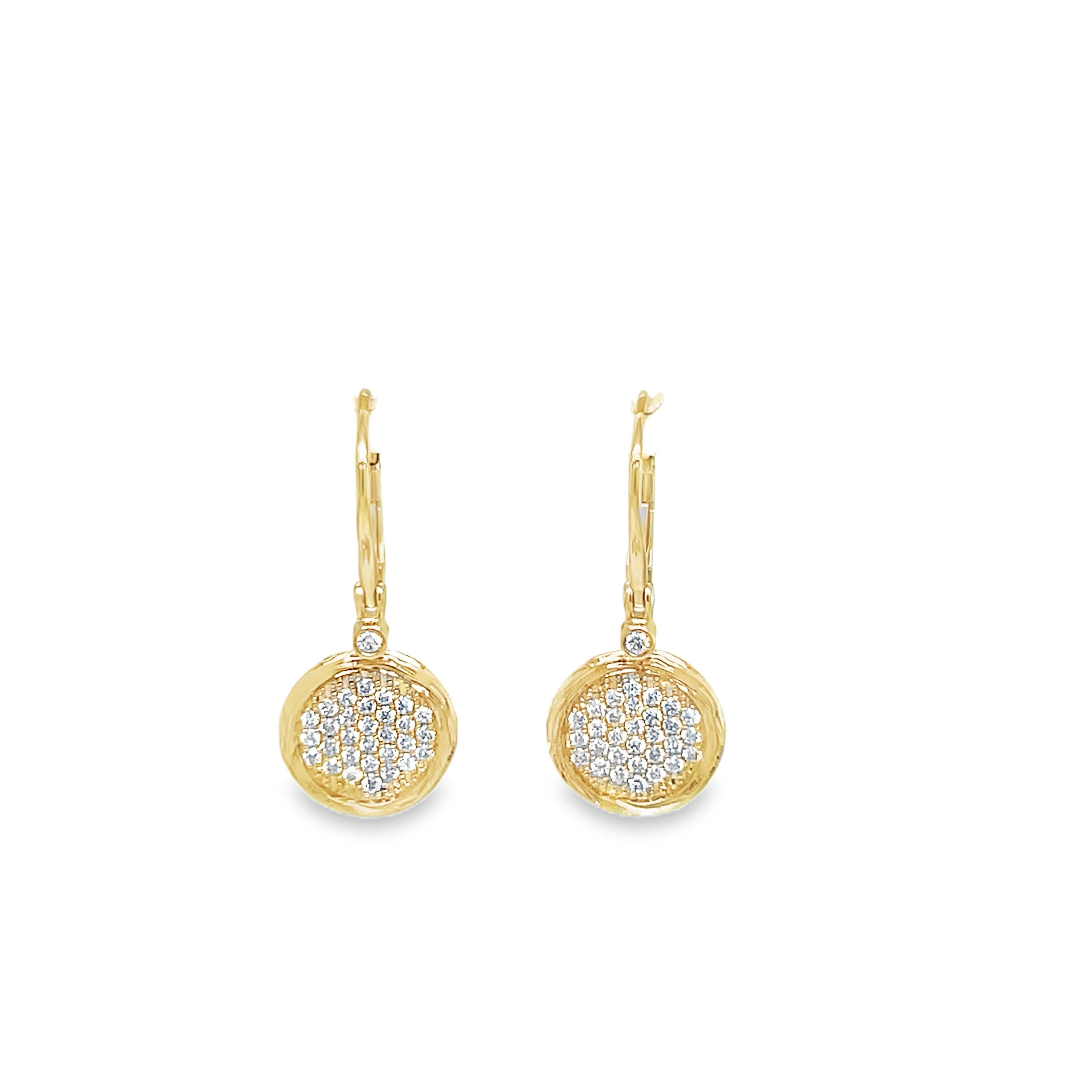 14K Yellow Gold Diamond Drop Earrings