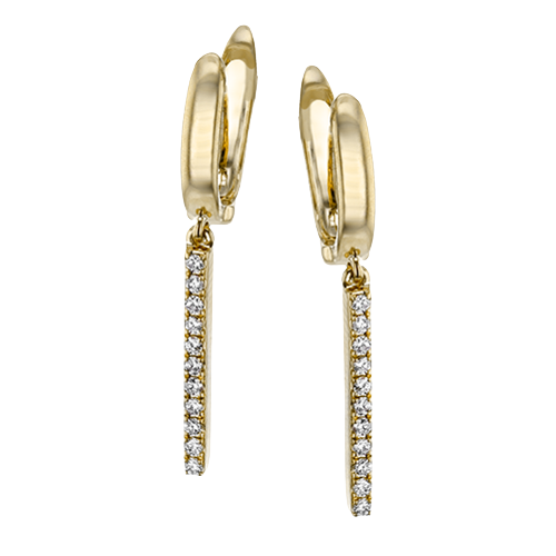 14K Yellow Gold Diamond Drop Earrings