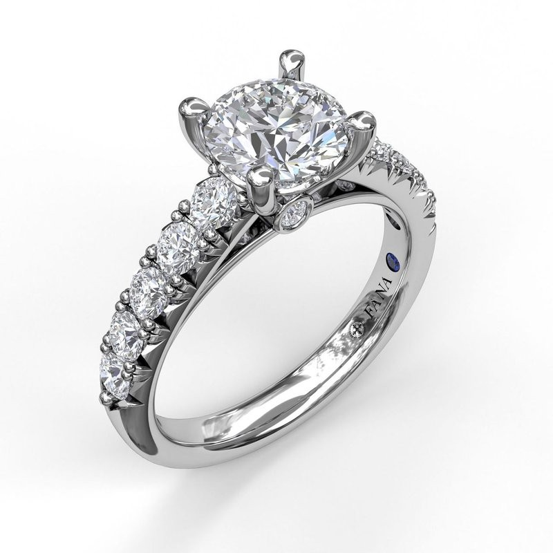 14K White Gold Diamond Accented Engagement Ring