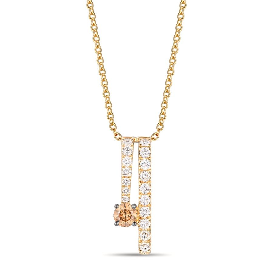 14K Yellow Gold Diamond Drop Pendant