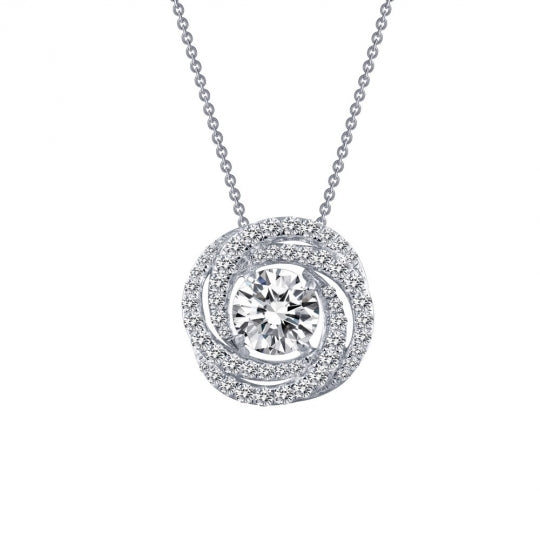 Sterling Silver CZ Halo Pendant