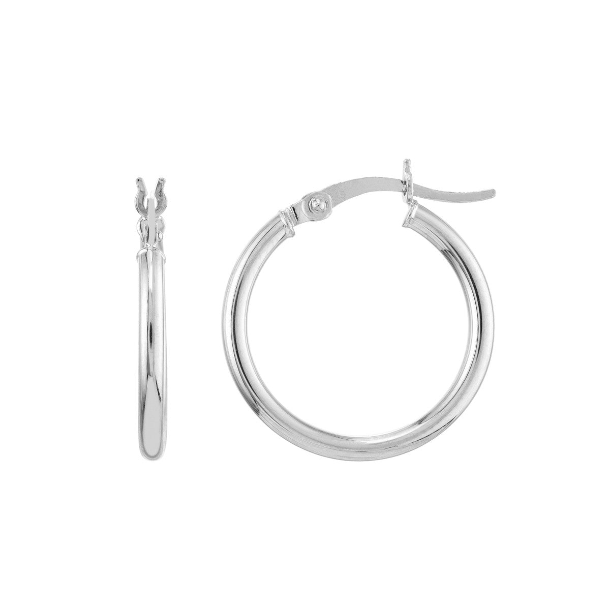 14K White Gold Hoop Earrings