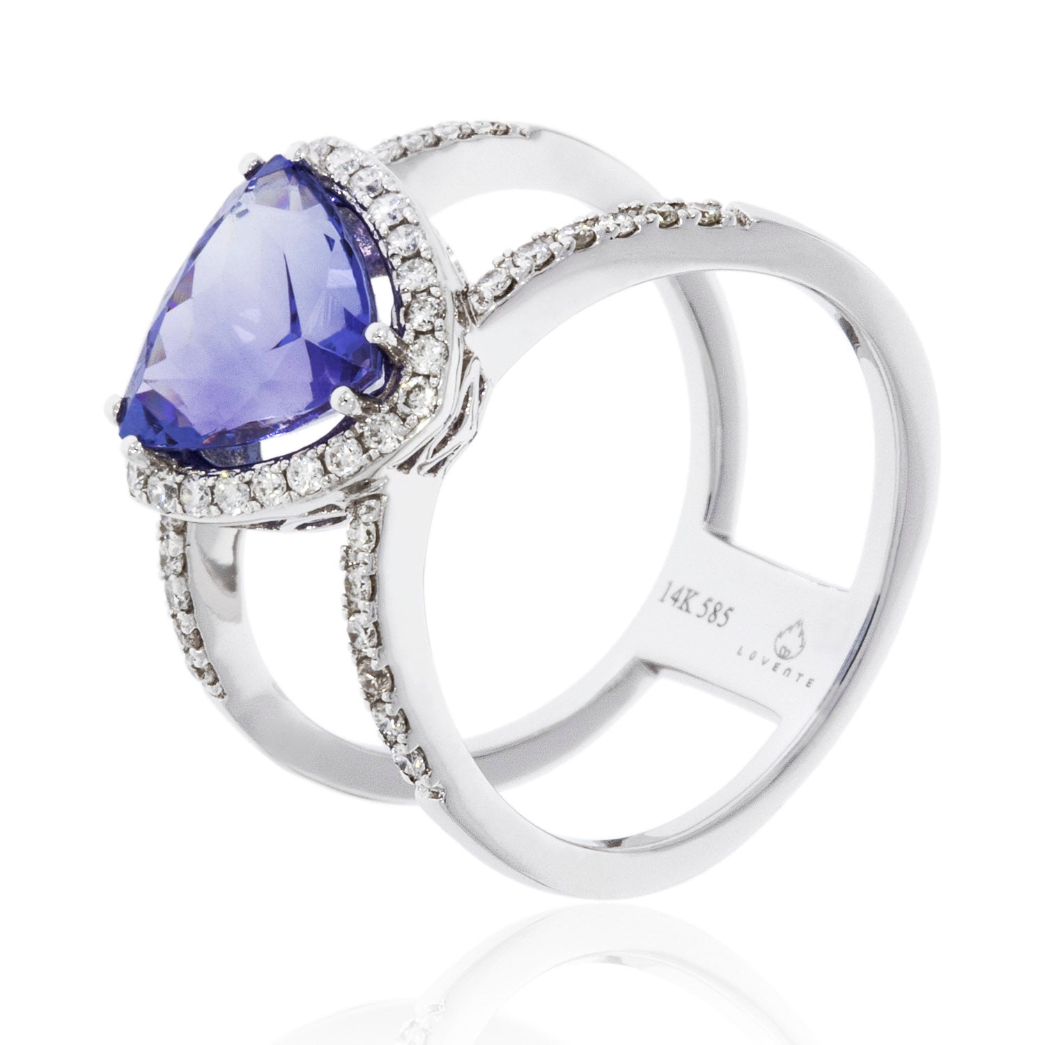 14K White Gold Tanzanite Geometric Ring