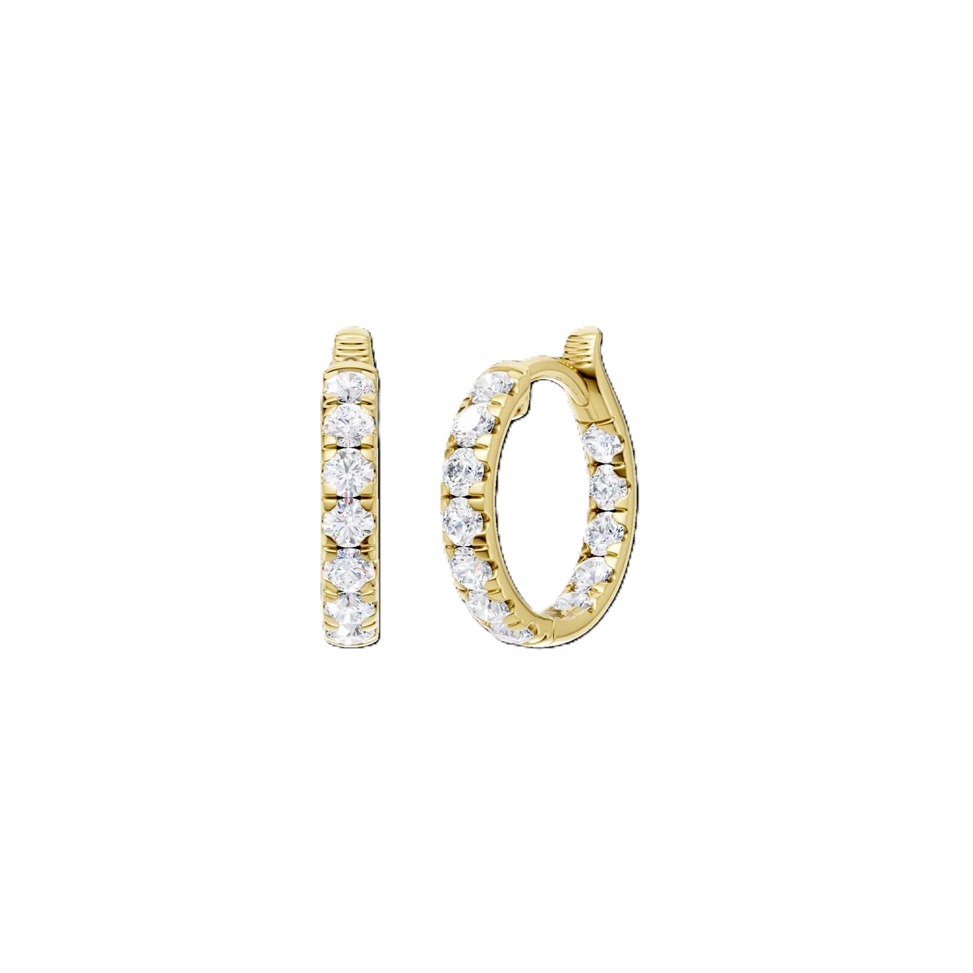 14K Yellow Gold Lab Grown Diamond Huggie Earrings