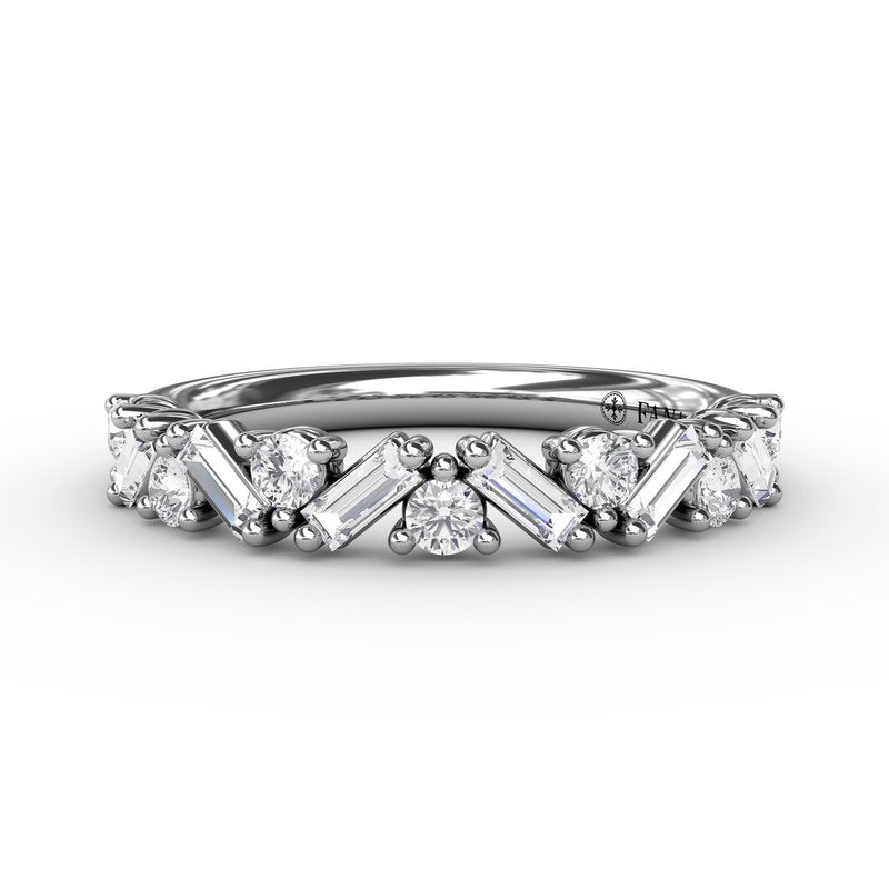 14K White Gold Diamond Prong Set Band