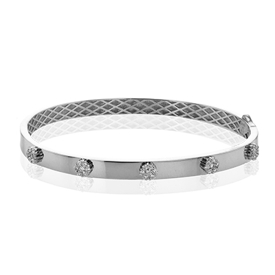 Women's 18K White Gold Diamond Bangle Bracelet