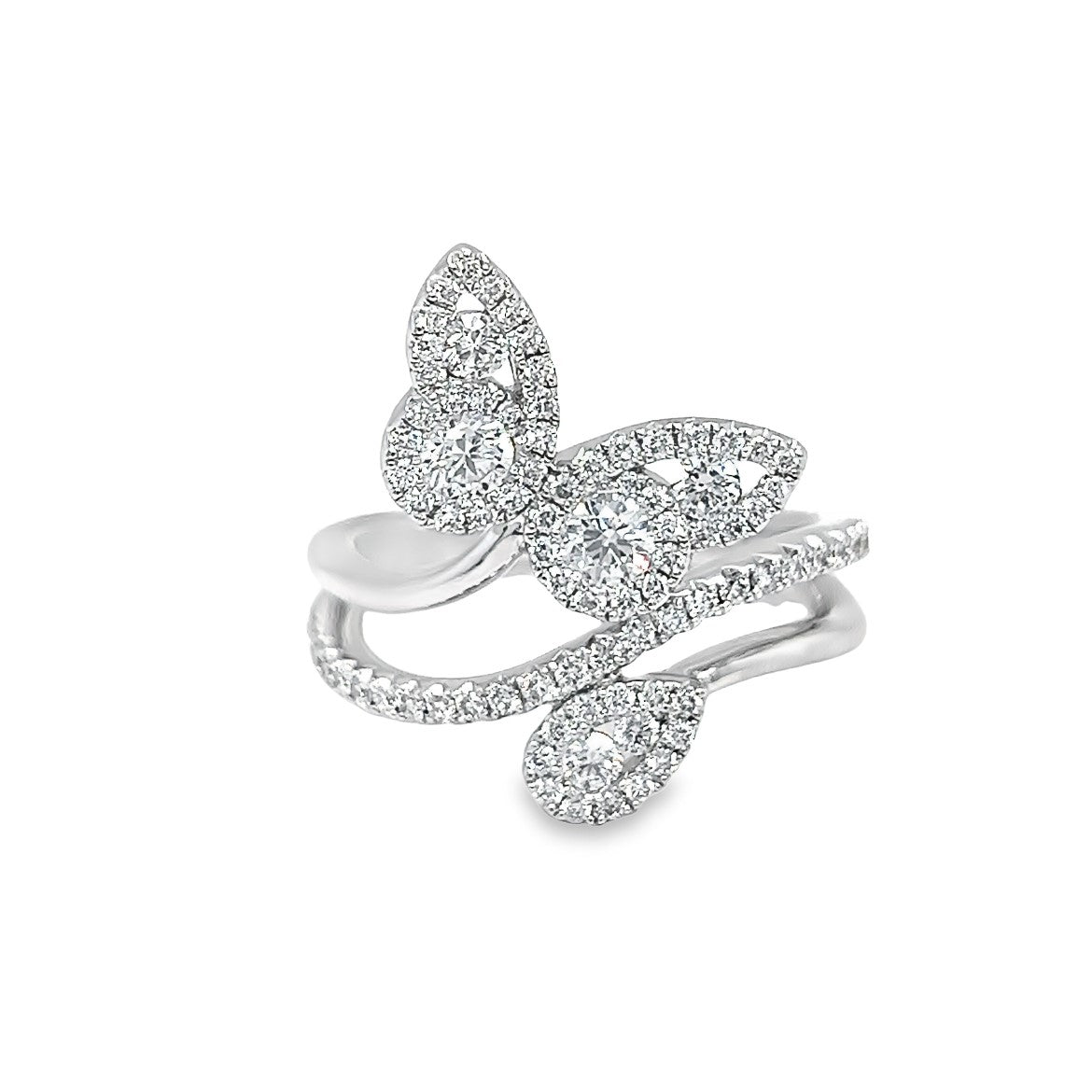 14K White Gold Diamond Contemporary Ring