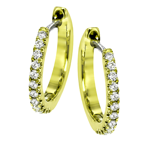 14K White Gold Diamond Hoop Earrings