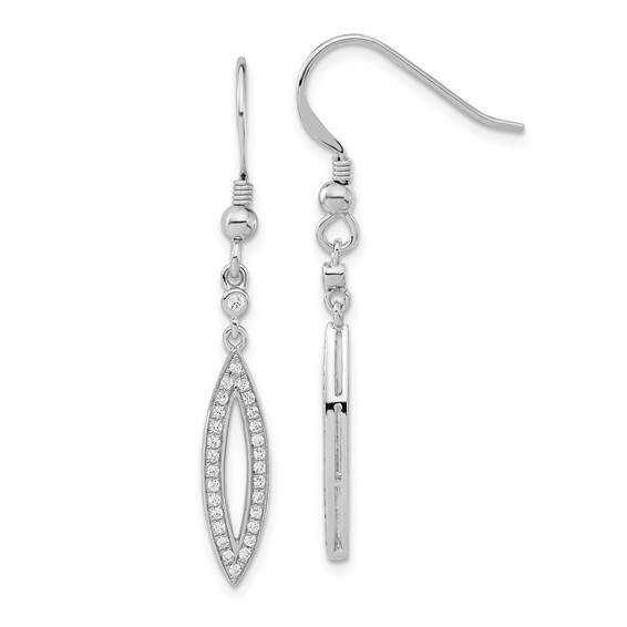 Sterling Silver CZ Drop Earrings