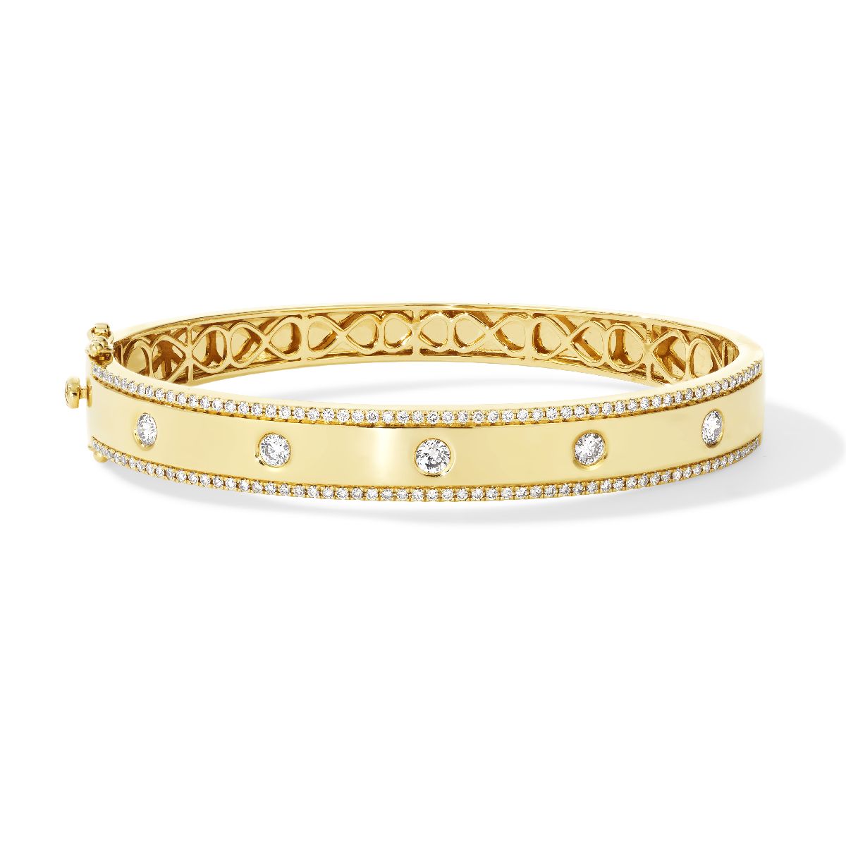 Women's 14K Yellow Gold Diamond Bangle Bracelet