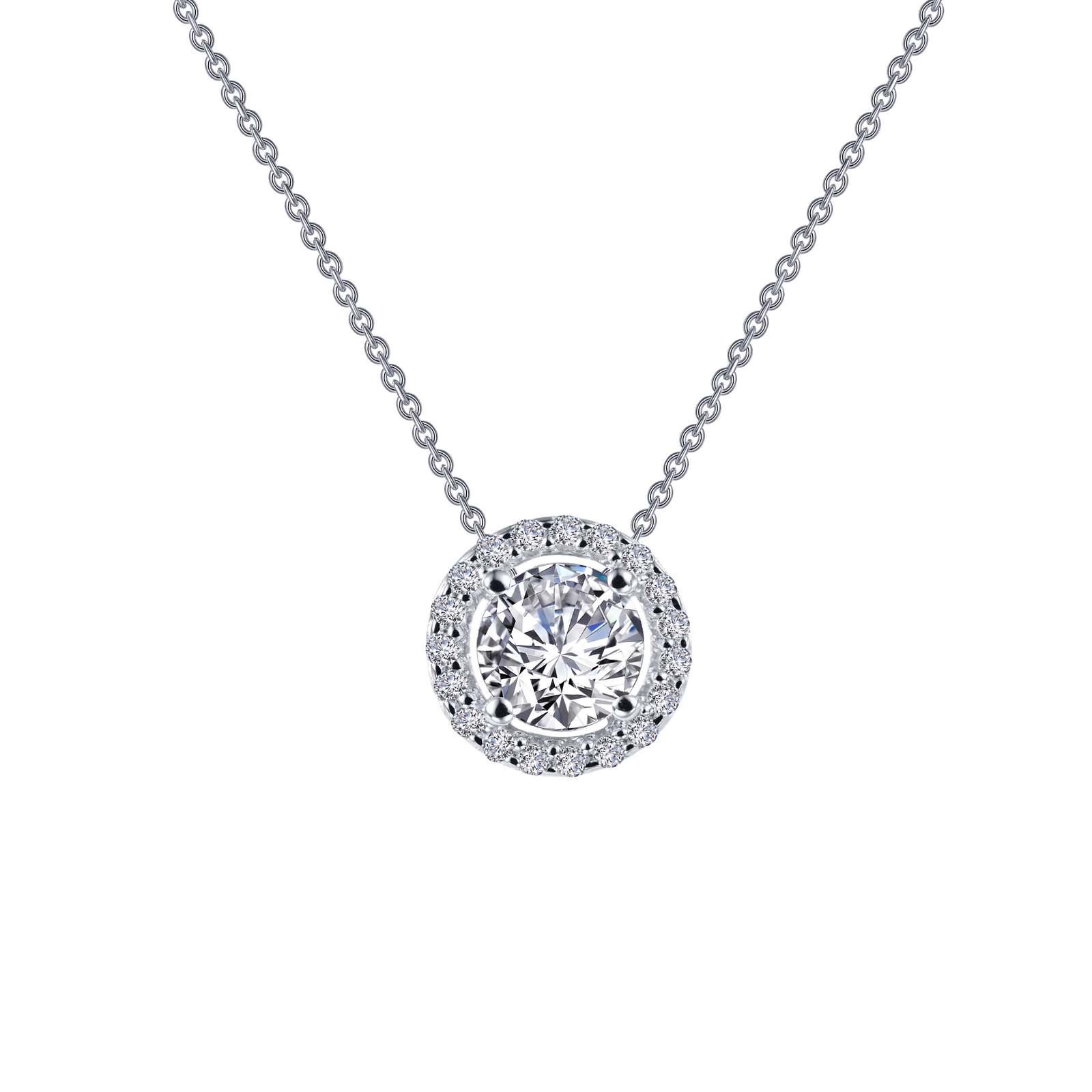 Sterling Silver CZ Round Halo Pendant