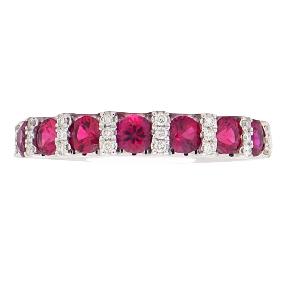 18K White Gold Ruby Contemporary Ring