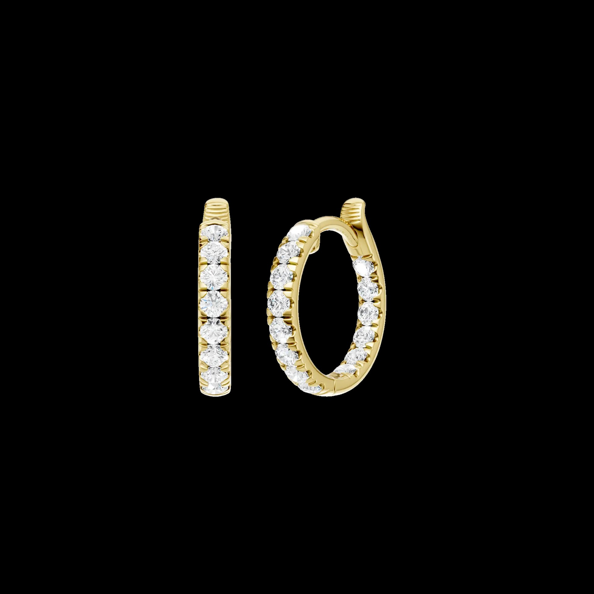 14K Yellow Gold Lab Grown Diamond Huggie Earrings