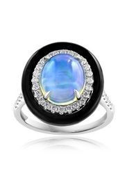 18K White Gold Opal Contemporary Ring
