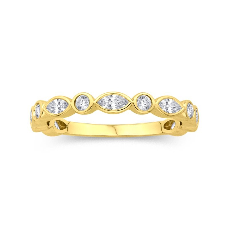 Women's 14K Yellow Gold Diamond Bezel Set Band