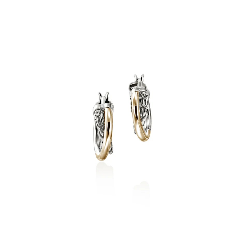 Sterling Silver Two Tone Hoop Earrings