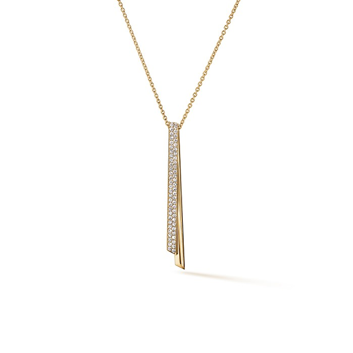 18K Yellow Gold Diamond Drop Pendant
