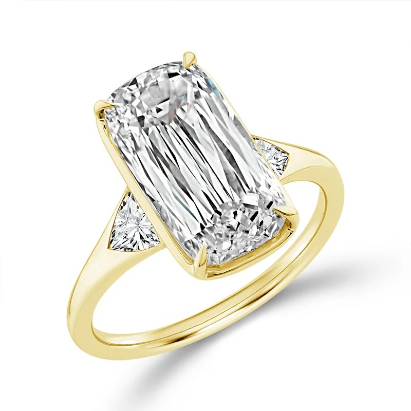 14K Yellow Gold Lab Grown Diamond Accented Engagement Ring