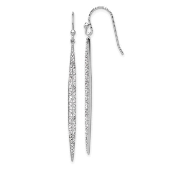 Sterling Silver CZ Drop Earrings