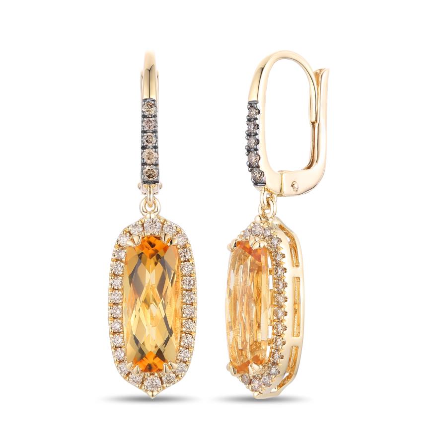 14K Yellow Gold Citrine Drop Earrings