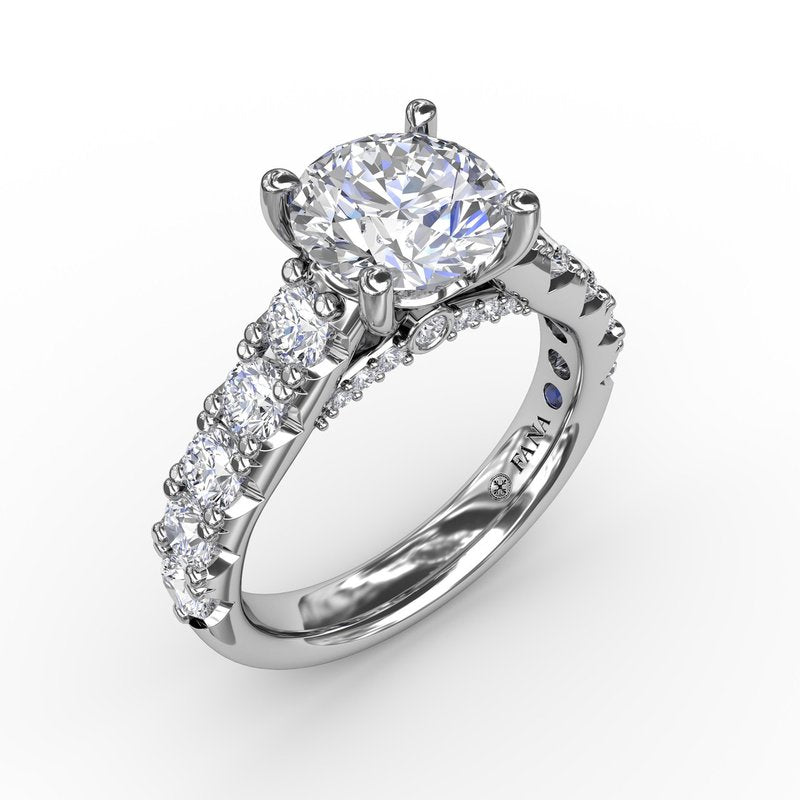 14K White Gold Diamond Classic Engagement Ring