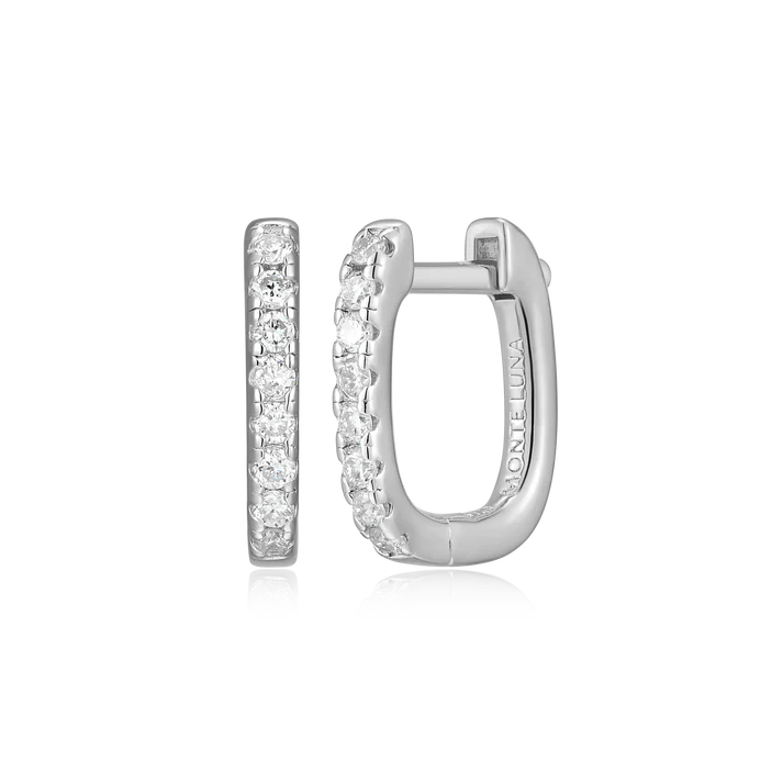 Sterling Silver Lab Grown Diamond Huggie Earrings