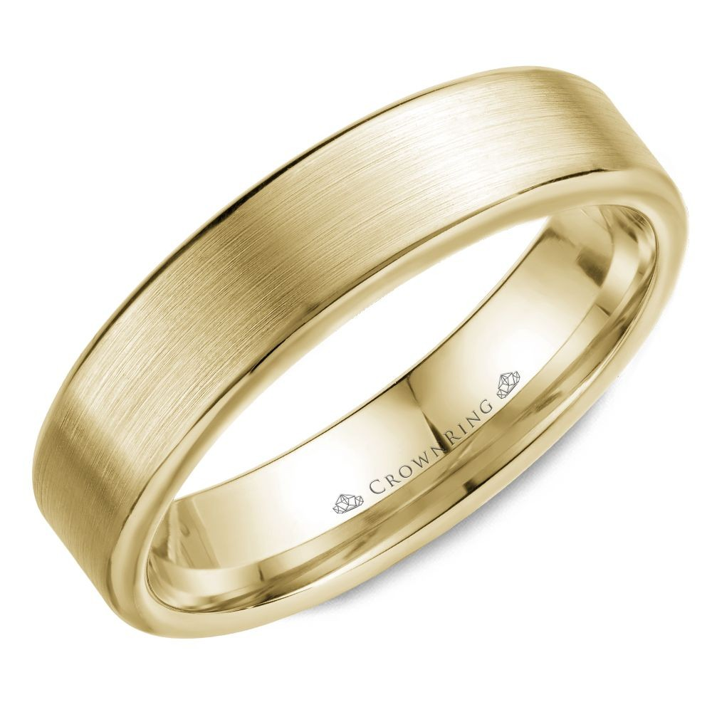 Men's 14K Yellow Gold Sandpaper 5.5mm Band