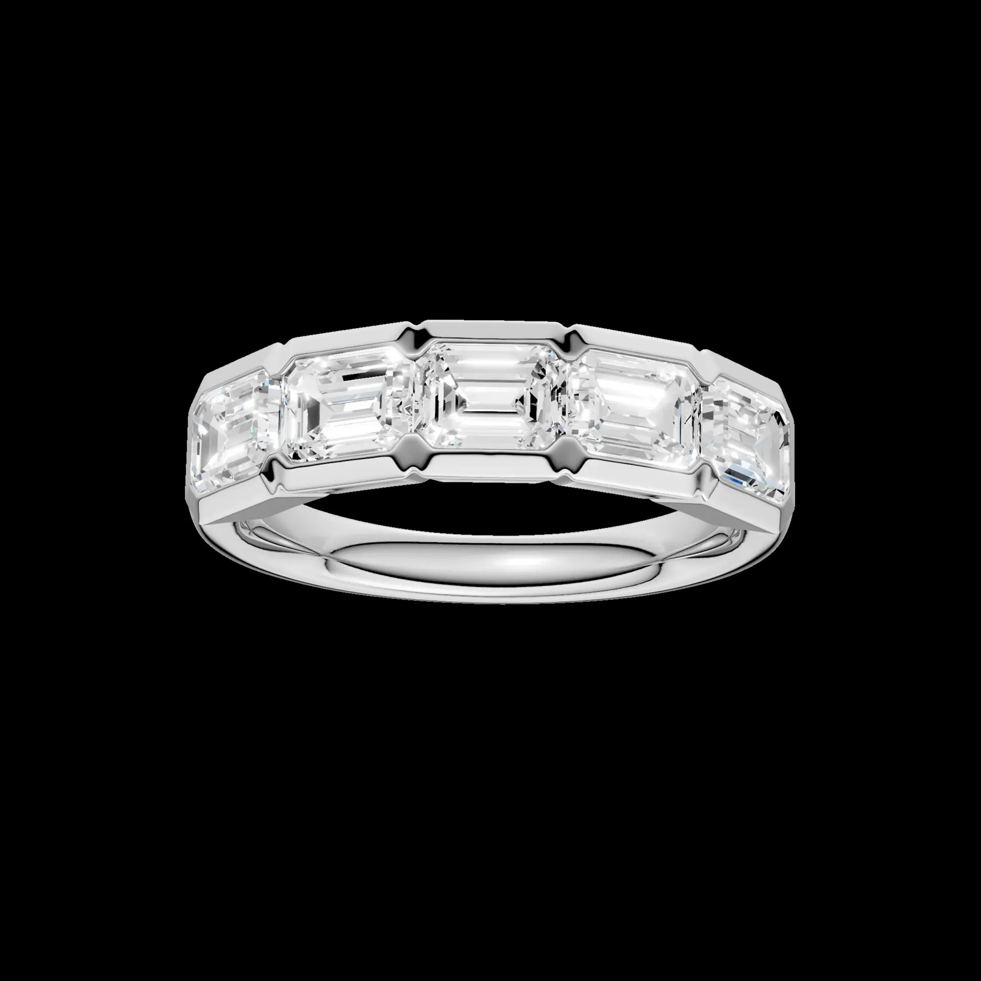 14K White Gold Lab Grown Diamond Bezel Set Ring