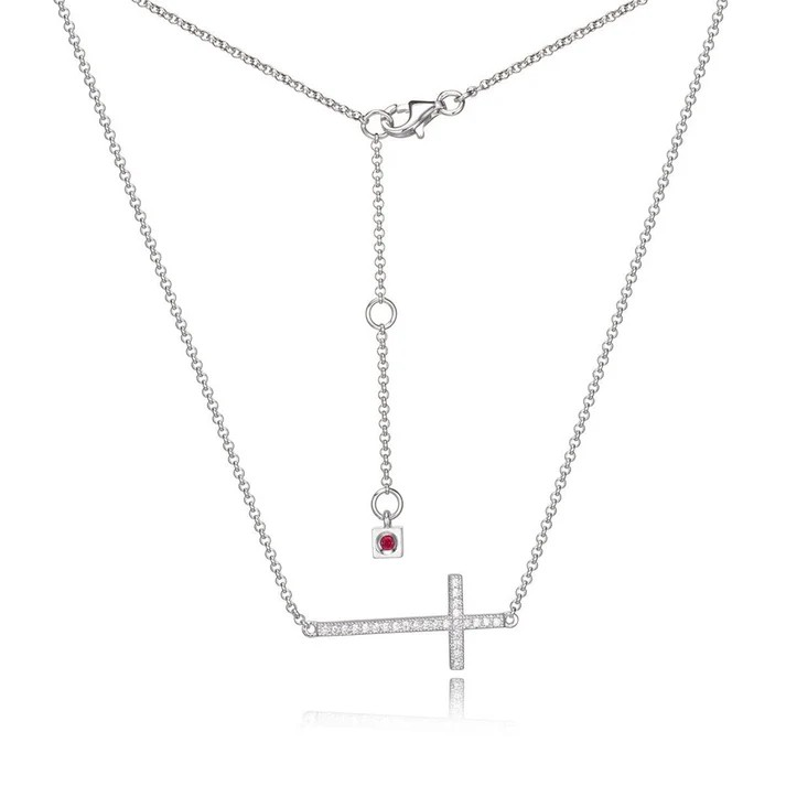 Women's Sterling Silver CZ Cross Pendant