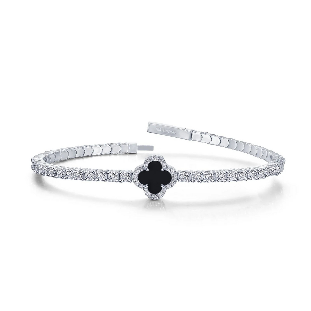 Women's Sterling Silver Onyx Bangle Bracelet