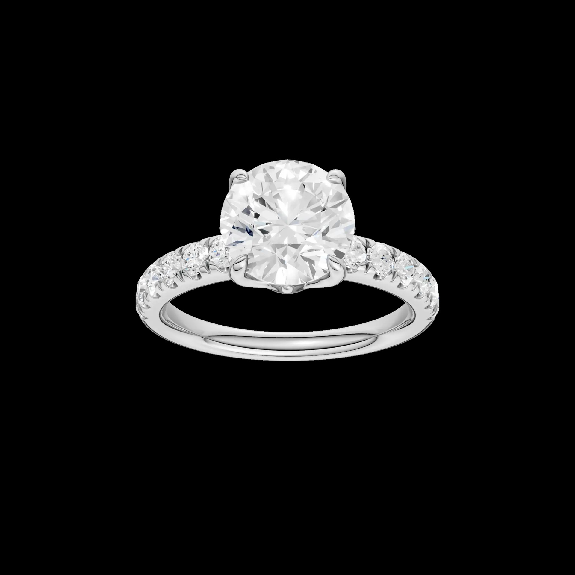 14K White Gold Lab Grown Diamond Classic Engagement Ring