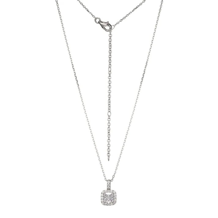 Women's Sterling Silver CZ Halo Pendant