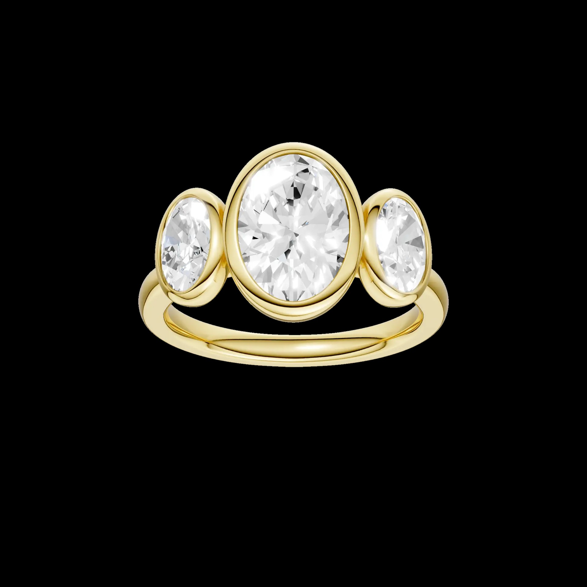 14K Yellow Gold Lab Grown Diamond Bezel Set Engagement Ring