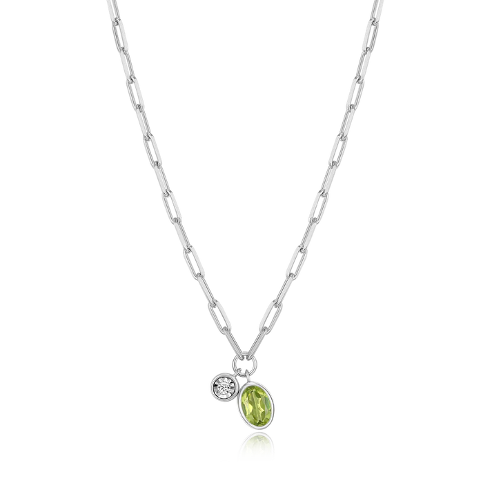 Sterling Silver Peridot Bezel Set Pendant