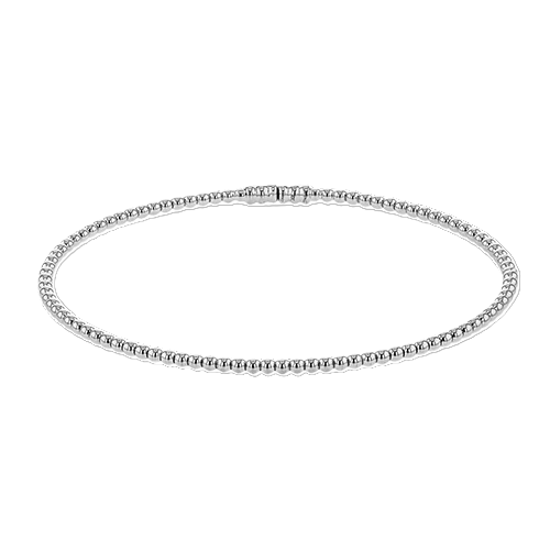 18K White Gold Bead Bracelet