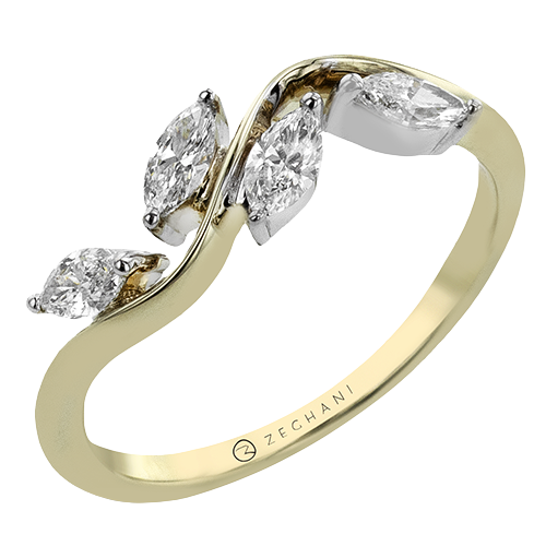 14K Two Tone Diamond Stackable Ring