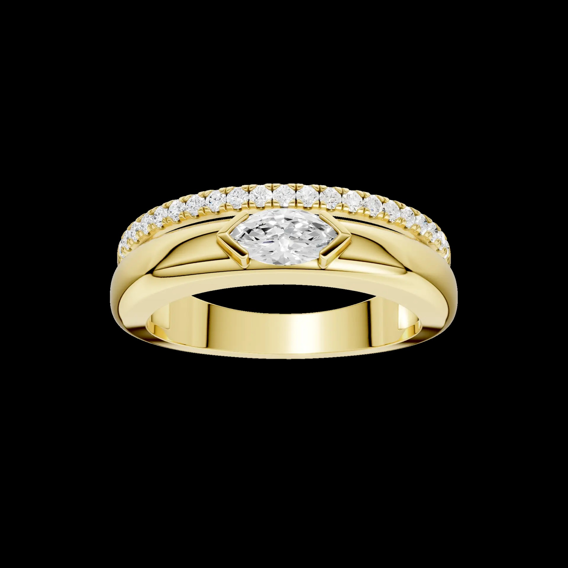 14K Yellow Gold Lab Grown Diamond Contemporary Ring