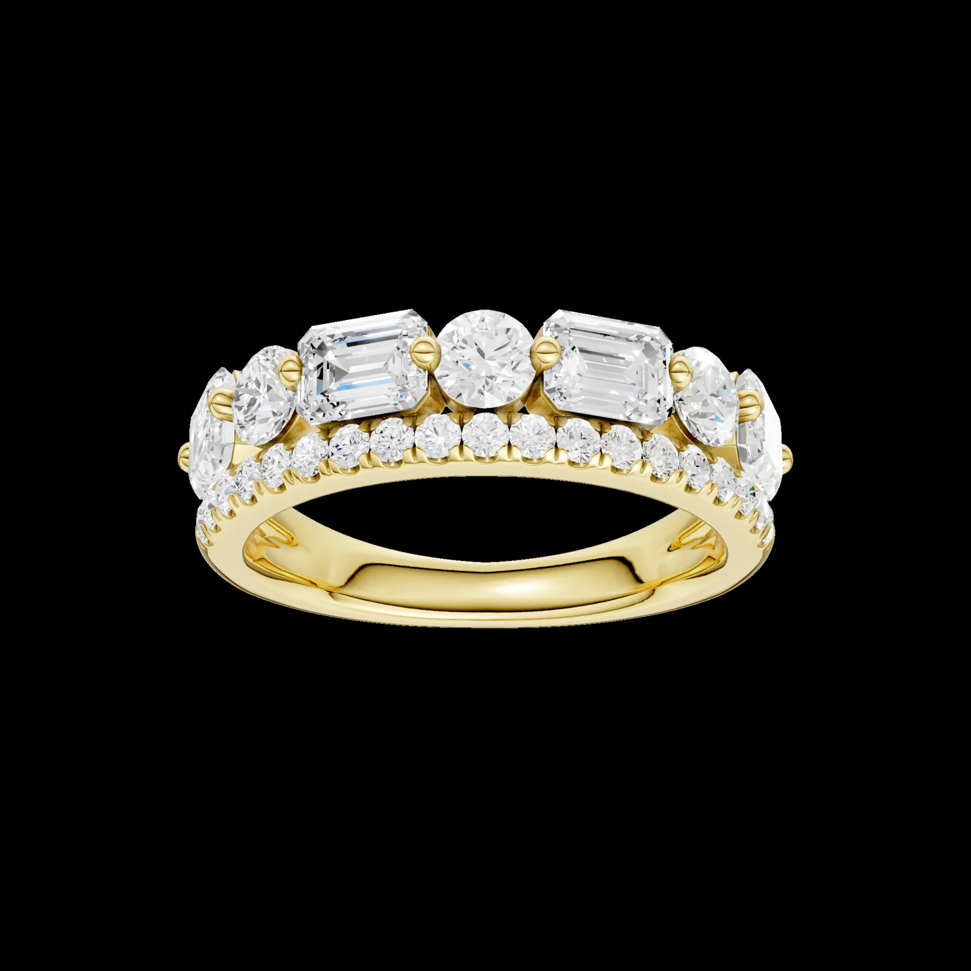14K Yellow Gold Lab Grown Diamond Contemporary Ring